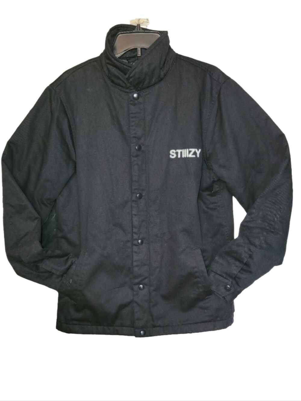 Rare Stiiizy 2017 "Quality Goods" Canvas Work Jacket Black/ White Graphic Large